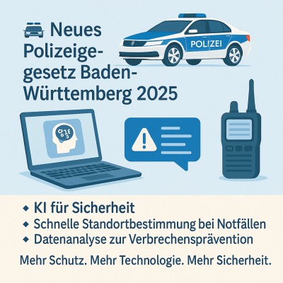 Neues Polizeigesetz BW: KI, Datenanalyse und digitale Hilfe im Einsatz